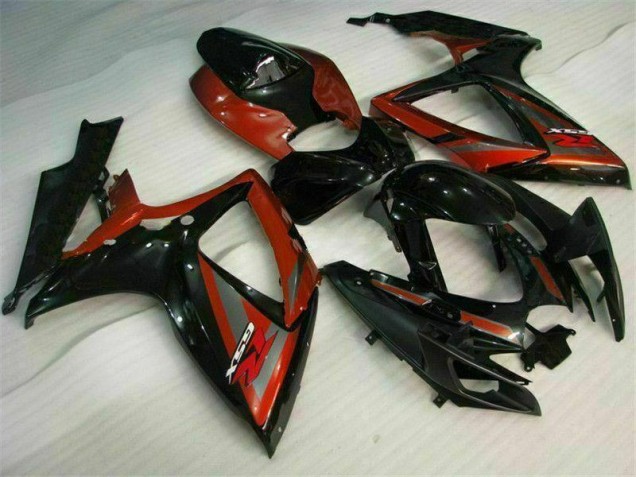 Negro Rojo Kits Completo Carenado Moto Suzuki GSXR 600 / 750 K6 2006-2007 Negro Rojo Kits Completo Carenado Moto Suzuki GSXR 600 / 750 K6 2006-2007