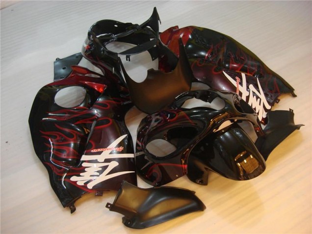 Negro Rojo Llama Carenado Moto Suzuki GSXR 1300 Hayabusa 1996-2007 Negro Rojo Llama Carenado Moto Suzuki GSXR 1300 Hayabusa 1996-2007