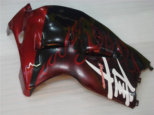 Negro Rojo Llama Carenado Moto Suzuki GSXR 1300 Hayabusa 1996-2007 Negro Rojo Llama Carenado Moto Suzuki GSXR 1300 Hayabusa 1996-2007