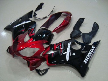 Negro Rojo Moto Plástico Honda CBR 600 F4i 2004-2007