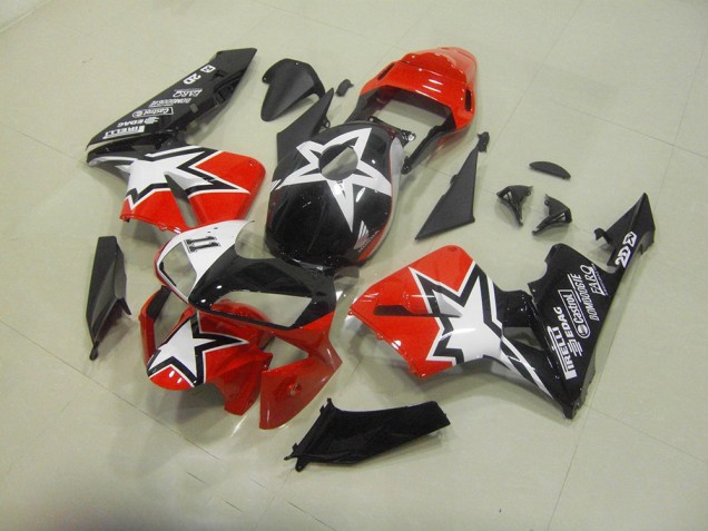 Negro Rojo Moto Plástico Honda CBR 600 RR 2003-2004 Negro Rojo Moto Plástico Honda CBR 600 RR 2003-2004