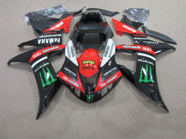 Negro Rojo Motul Carenado Moto Yamaha R1 2002-2003 Negro Rojo Motul Carenado Moto Yamaha R1 2002-2003