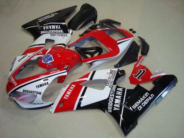 Negro Rojo Pegatinas Carenado Moto Yamaha R1 1998-1999