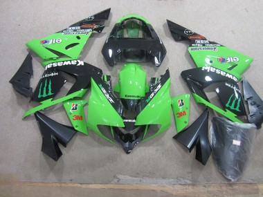 Negro Verde 3M Monster Carenado Moto Kawasaki ZX10R 2003-2005