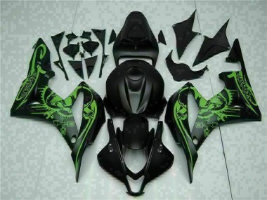 Negro Verde Carenado & Plástico Moto Honda CBR 600 RR 2007-2008