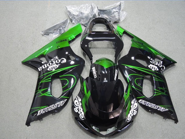 Negro Verde Corona Extra Carenado Moto Suzuki GSXR 600 K1 K2 K3 2001-2003 Negro Verde Corona Extra Carenado Moto Suzuki GSXR 600 K1 K2 K3 2001-2003