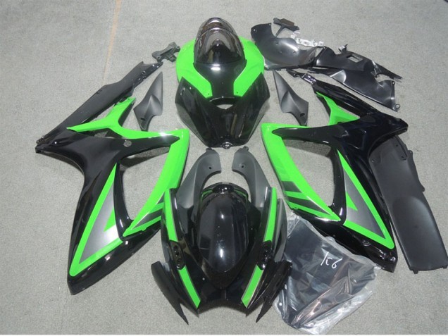 Negro Verde Kits ABS Carenado Motocicleta Suzuki GSXR 600 K6 2006-2007 Negro Verde Kits ABS Carenado Motocicleta Suzuki GSXR 600 K6 2006-2007