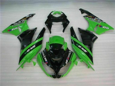 Negro Verde Kits Completo Carenado Moto Kawasaki ZX6R 2009-2012