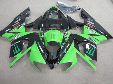 Negro Verde Monster Carenado Moto Kawasaki ZX10R 2003-2005