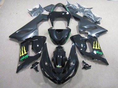 Negro Verde Ninja Carenado Moto Kawasaki ZX6R 2005-2006