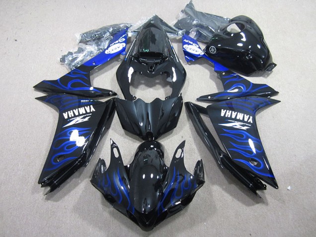 Negro con Azul Llama Carenado Moto Yamaha R1 2007-2008