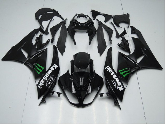 Negro con Monster Carenado Moto Kawasaki ZX6R 2009-2012 Negro con Monster Carenado Moto Kawasaki ZX6R 2009-2012