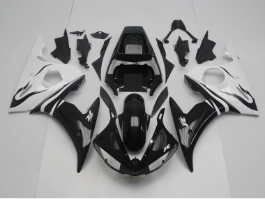 Negro y blanco Carenado Moto Yamaha R6 2003-2005