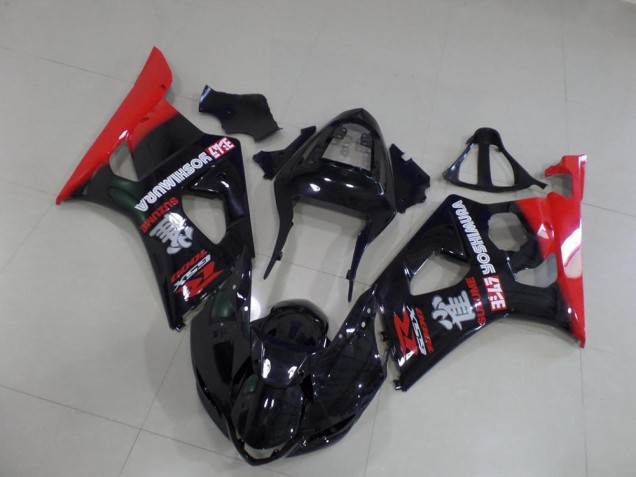 Negro y rojo Carenado Moto Suzuki GSXR 1000 K3 2003-2004 Negro y rojo Carenado Moto Suzuki GSXR 1000 K3 2003-2004