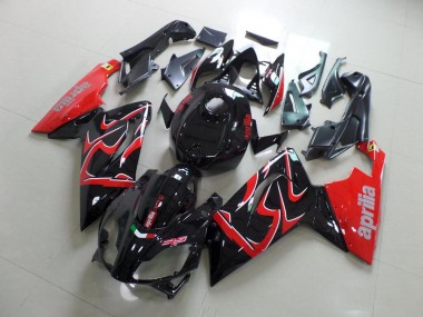 Negro y rojo Kit Carenado Inyección Aprilia RS 125 2006-2011