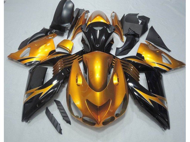 Oro Negro Carenado Moto Kawasaki ZX14R ZZR 1400 2006-2011 Oro Negro Carenado Moto Kawasaki ZX14R ZZR 1400 2006-2011