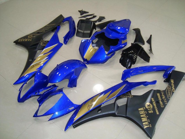 Pegatina negra azul con dorada Carenados Moto Yamaha R6 2006-2007 Pegatina negra azul con dorada Carenados Moto Yamaha R6 2006-2007