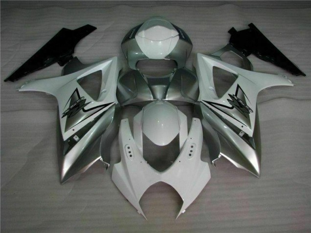 Plata Blanco Carenado Moto Suzuki GSXR 1000 K7 2007-2008 Plata Blanco Carenado Moto Suzuki GSXR 1000 K7 2007-2008