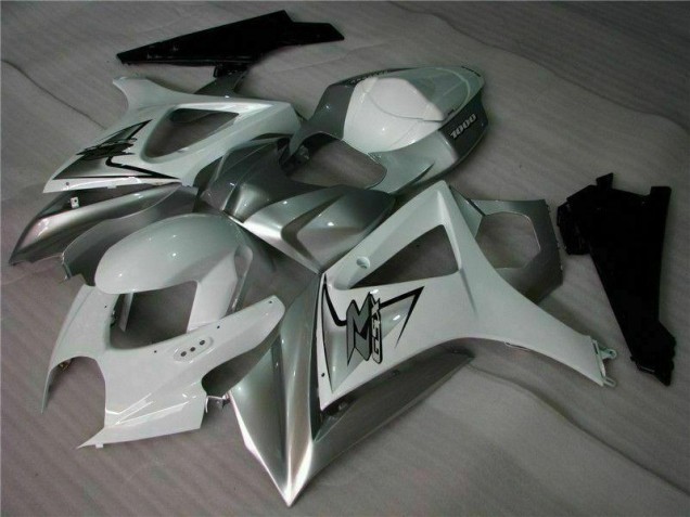Plata Blanco Carenado Moto Suzuki GSXR 1000 K7 2007-2008 Plata Blanco Carenado Moto Suzuki GSXR 1000 K7 2007-2008