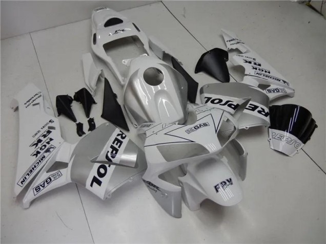 Plata Blanco Negro Repsol Carenado Moto Honda CBR 600 RR 2003-2004 Plata Blanco Negro Repsol Carenado Moto Honda CBR 600 RR 2003-2004