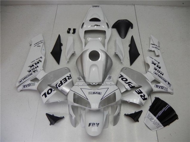 Plata Blanco Negro Repsol Carenado Moto Honda CBR 600 RR 2003-2004 Plata Blanco Negro Repsol Carenado Moto Honda CBR 600 RR 2003-2004