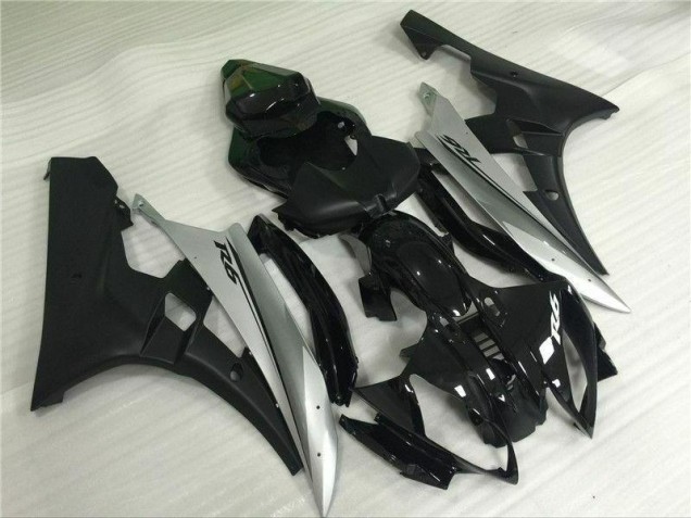 Plata Negro Inyección Kit Carenado Moto Yamaha R6 2006-2007 Plata Negro Inyección Kit Carenado Moto Yamaha R6 2006-2007