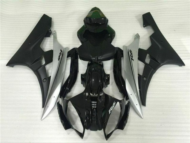 Plata Negro Inyección Kit Carenado Moto Yamaha R6 2006-2007 Plata Negro Inyección Kit Carenado Moto Yamaha R6 2006-2007