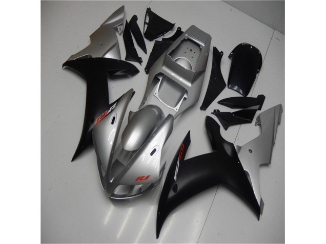 Plata Negro Plástica Moto Yamaha R1 2002-2003 Plata Negro Plástica Moto Yamaha R1 2002-2003