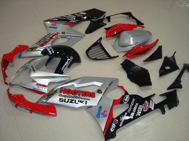 Plata & Rojo Carenado Moto Suzuki GSXR 1000 K5 2005-2006 Plata & Rojo Carenado Moto Suzuki GSXR 1000 K5 2005-2006