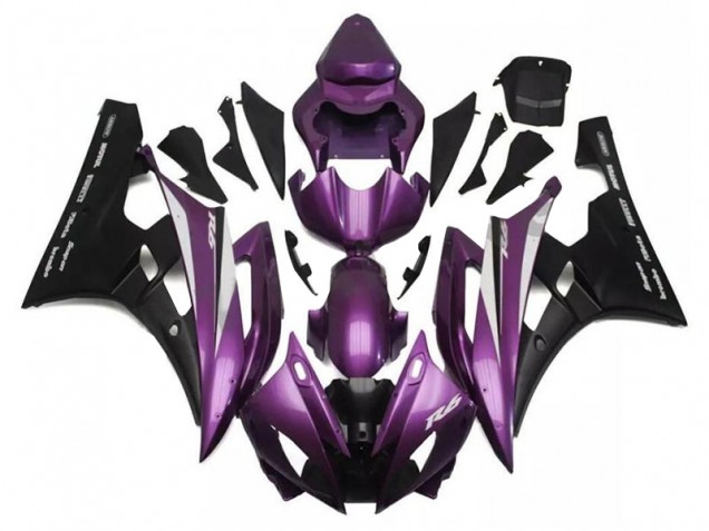 Púrpura Negro Carenado Moto Yamaha R6 2006-2007 Púrpura Negro Carenado Moto Yamaha R6 2006-2007