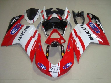 Rojo Blanco 46 Carenado Moto Ducati 848 1098 1198 2007-2014