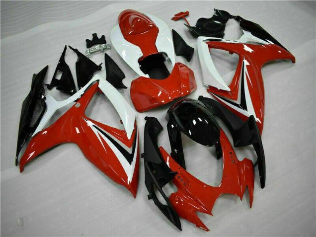Rojo Blanco ABS Carenado Motocicleta Suzuki GSXR 600 / 750 K6 2006-2007 Rojo Blanco ABS Carenado Motocicleta Suzuki GSXR 600 / 750 K6 2006-2007