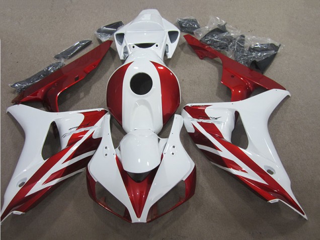 Rojo Blanco ABS Moto Plástica Honda CBR 1000 RR 2006-2007 Rojo Blanco ABS Moto Plástica Honda CBR 1000 RR 2006-2007