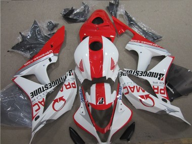 Rojo Blanco ABS Moto Plástica Honda CBR 600 RR 2007-2008