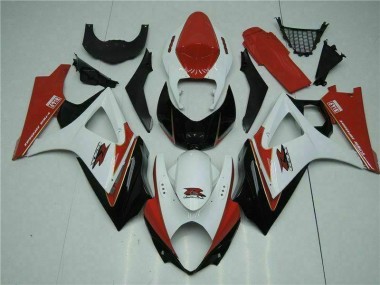 Rojo Blanco ABS Moto Plástica Suzuki GSXR 1000 K7 2007-2008