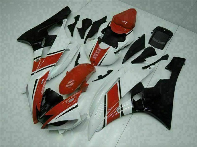 Rojo Blanco ABS Moto Plástico Yamaha R6 2006-2007 Rojo Blanco ABS Moto Plástico Yamaha R6 2006-2007