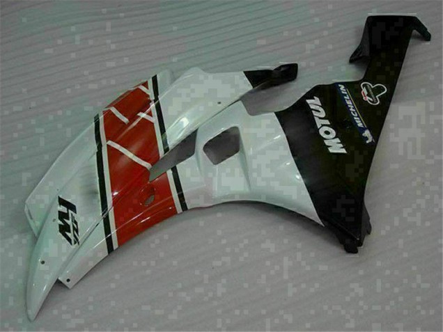 Rojo Blanco ABS Moto Plásticos Yamaha R6 2006-2007 Rojo Blanco ABS Moto Plásticos Yamaha R6 2006-2007