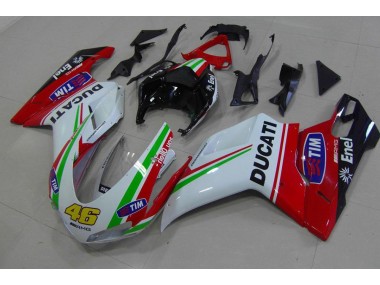 Rojo Blanco Amarillo 46 Carenado Moto Ducati 848 1098 1198 2007-2014