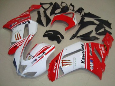 Rojo & Blanco Carenado Moto Kawasaki ZX6R 2007-2008