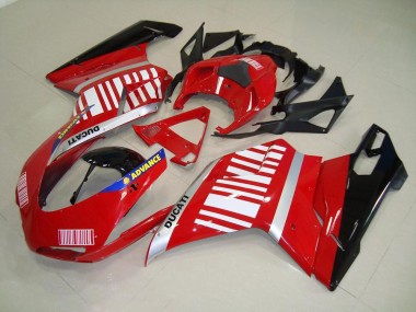 Rojo Blanco Carenado Moto & Plástico Ducati 848 1098 1198 2007-2014