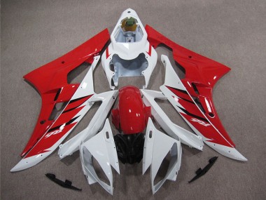 Rojo Blanco Carenado & Plástico Moto Yamaha R6 2006-2007