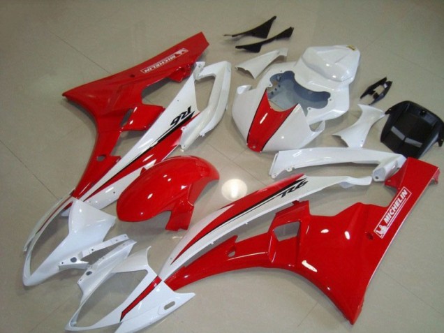 Rojo Blanco Carenados Moto Yamaha R6 2006-2007 Rojo Blanco Carenados Moto Yamaha R6 2006-2007