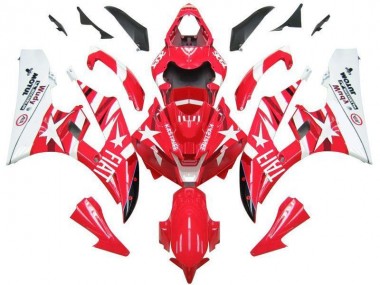Rojo Blanco Estrella Fiat Carenado Moto Yamaha R6 2006-2007