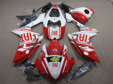 Rojo Blanco Fiat 46 Carenado Moto Yamaha R1 2007-2008