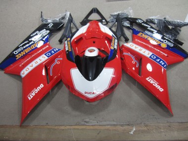 Rojo Blanco Info Strada Carenado Moto Ducati 1098 2007-2014