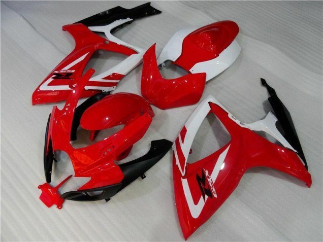 Rojo Blanco Inyección Kits Carenado Moto Suzuki GSXR 600 / 750 K6 2006-2007 Rojo Blanco Inyección Kits Carenado Moto Suzuki GSXR 600 / 750 K6 2006-2007