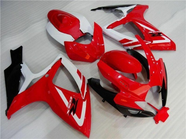 Rojo Blanco Inyección Kits Carenado Moto Suzuki GSXR 600 / 750 K6 2006-2007 Rojo Blanco Inyección Kits Carenado Moto Suzuki GSXR 600 / 750 K6 2006-2007