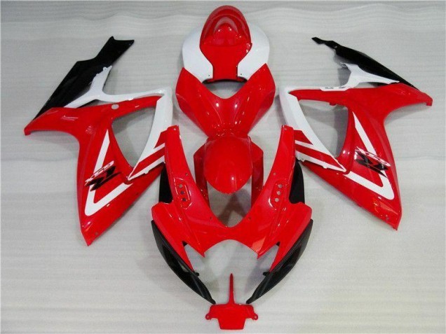 Rojo Blanco Inyección Kits Carenado Moto Suzuki GSXR 600 / 750 K6 2006-2007 Rojo Blanco Inyección Kits Carenado Moto Suzuki GSXR 600 / 750 K6 2006-2007