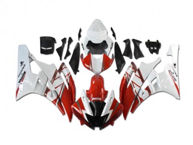 Rojo Blanco Kit Completo Carenado Moto Yamaha R6 2006-2007