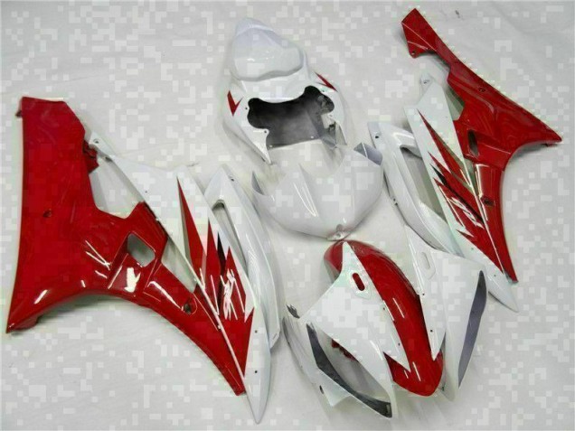 Rojo Blanco Kits Completo Carenado Moto ABS Yamaha R6 2006-2007 Rojo Blanco Kits Completo Carenado Moto ABS Yamaha R6 2006-2007